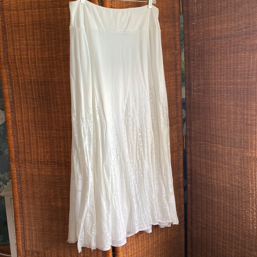 White on White Python Print Maxi Skirt